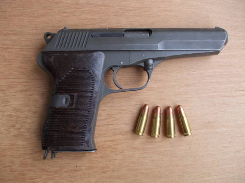 CZ-52 or ČZ vzor 52 pistol with 7.62x25mm ammunition.
