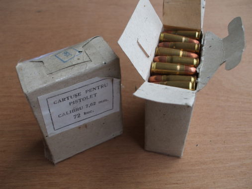 Romanian 7.62x25mm ammunition.