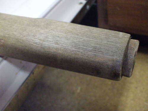 Dishwasher cleaning of an M1 Garand rifle stock. Light wood after cleaning.