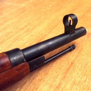 Front sight of a Mosin-Nagant rifle.