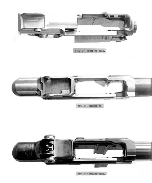 The M1926, T1, and T1E1 receivers designed by John Garand.